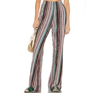 Camila Coelho Jaggar Multicolor Striped Flare Pants – Size L